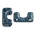 12 Beads - Telos® par Puca® Paris - Metallic Matte Blue Spotted - Czech Glass