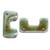 12 Beads - Telos® par Puca® Paris - Opaque Mix Blue Green Ceramic Look - Czech Glass