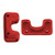 12 Beads - Telos® par Puca® Paris - Red Metallic Matte - Czech Glass