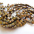 30 Beads - 5mm Mini Tile, 2-Hole - Opaque Green Nebula - Czech Glass