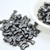 20 Beads - Bow Tie 6x12mm, Jet Hematite, 3-Hole Czech Glass