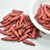 5x17mm Bird Feather Drop (25 beads) Matte Metallic Lava Red Czech Glass