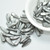 5x17mm Bird Feather Drop (25 beads) Crystal Chrome Czech Glass