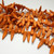 5x17mm Bird Feather Drop Orange Pink Lumi (25 beads) Pressed Czech Glass