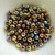 50 Beads - 6mm Druk Rounds Crystal Glittery Amber Pressed Czech Glass