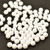50 Beads - 6mm Druk Rounds White Shimmer Pressed Czech Glass