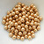 50 Beads - 6mm Druk Rounds Aztec Pale Gold Pressed Czech Glass