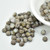 30 Beads - 6mm Rosetta, 2-Hole Cab - Chalk Blue Green Luster - Czech Glass