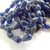 10 Beads - 13x8mm Melon Drop Transparent Cobalt Blue Picasso - Czech Glass