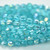 10 Beads - Faceted Melon 6mm - Sky Blue AB - Czech Glass