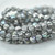 10 Beads - Faceted Melon 6mm - Silver AB, Silver Wash - Czech Glass