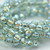 10 Beads - Faceted Melon 6mm - Baby Blue AB, Gold Wash - Czech Glass