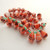 10 Beads - 15x10mm Drop Top-drill - Red, Black, White Stripe - Czech Glass