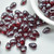 50 Beads - 6x9mm Drop Top-Hole - Ruby Red White Luster Lumi - Czech Glass
