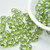 50 Beads - 6x9mm Drop Top-Hole - Olivine White Luster Lumi - Czech Glass