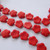 14mm Flat Flower Opaque Red (10 beads) Czech Glass Beads
