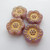 18mm Flower (4 beads) 2-Sided Matte Light Pink with Gold Pressed Czech Glass