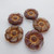 22mm Flower (2 beads) 2-Sided Matte Light Amethyst White with Gold Bronze Pressed Czech Glass