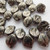 12x14mm Wavy Leaf Beads Jet Bronze Picasso Pressed Czech Glass (10 beads)