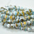6mm Crown Cathedral - 15 Beads - Sky Blue, Yellow, White, Silver - Czech Glass