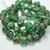 9mm Faceted Baroque, Emerald Green Picasso, 15 Beads, Czech Glass