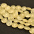 6 Beads - 14mm Cushion Round - Sueded Gold Lamé - Czech Glass