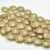 6 Beads - 14mm Cushion Round - Sueded Gold Black Diamond - Czech Glass