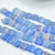 9mm Square Blue White Red Stripe, 20 Beads, Pressed Czech Glass