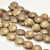 6 Beads - 14mm Cushion Round - Sueded Gold Smoky Topaz - Czech Glass