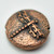 16mm Coin Bead Hammered Dragonfly, Pewter, Antiqued Copper Plate
