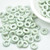15 Beads - 10mm Ring, Chalk Green Luster, Czech Glass