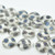 14mm Coin, Matte Gray Azuro Dot, 15 Beads, Czech Glass