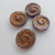 17mm Fossil (4 beads) 2-Sided Light Purple Old Patina Pressed Czech Glass