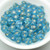 15 Beads - 7mm Cube Gold Star, Matte Aqua - Czech Glass