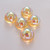 14mm Dome Czech Glass Crystal Yellow Rainbow (5 beads)