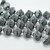 10x11mm Bicone, Jet with Silver Inlay, 10 Beads, Czech Glass