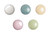 10 Pieces - Cabochon Par Puca® 14mm - Ceramic Look Bulk Assortment Czech Glass Cab - Beige, Blue, Light Green, Light Rose, White
