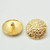 18mm Filigree Button, Brass, Bright Gold Plate