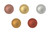 10 Pieces - Cabochon Par Puca® 14mm - Metallic Matte Color Bulk Assortment Czech Glass Cab - Aluminum, Light Gold, Bronze Red, Bronze Gold, Copper Gold