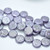 4 Beads - 14mm Coin, 2-Hole, Jet/Violet Laser Contour, Czech Glass