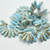 3x11mm Dagger, 50 Beads, Turquoise Gold Splash ,Czech Glass