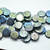 4 Beads - 14mm Coin, 2-Hole Jet Laser Contour, Czech Glass