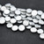 4 Beads - 14mm Coin, 2-Hole, Jet Full Labrador Etched, Czech Glass