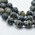 10x12mm Bicone Beige Black Stripe , 10 Beads, Czech Glass