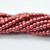 100 Beads - 2mm Round - Sueded Gold Samba Red - Czech Glass Rounds