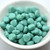 Shell 20 Beads, Opaque Green Turquoise, 8mm 2-hole Czech Glass