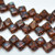 Silky Beads 6mm Table Cut Topaz Picasso, 20 Beads Czech Glass