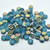 6mm Flat Daisy Matte Aqua Vitrail, 25 Beads Czech Glass
