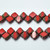 Silky Beads 6mm Table Cut Opaque Red Picasso, 20 Beads Czech Glass