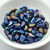 8x5mm Drop, Side Taper 2-Hole Blue Iris, 30 Beads Czech Glass